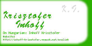 krisztofer inhoff business card